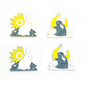 Sun and Moon Rabbit Enamel Alloy Charm Pendants for Jewelry Making view 1
