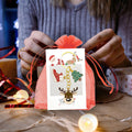 Gold Enamel Reindeer Face Boot Tree Christmas Keychain view 4