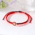 Red Woven Cord Small Round Evil Eye Adjustable Bracelets view 6