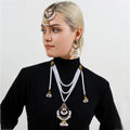 Layered Pearl Look Necklace Earring and Headpiece Jewelry Sets view 9