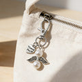 Silver Thank You Angel and Pearl Lobster Clasp Charm view 3