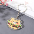 Silver Tone Printed Acrylic Food and Character Split Ring Keychains view 6