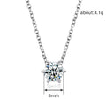 Silver Tone Six Prong Round Clear Stone Pendant Necklace view 4