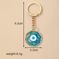 Gold Tone Marbled Round Evil Eye Split Ring Keychains in Six Colors view 5