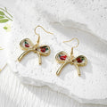 Gold Bow Dried Flower Resin Drop Earrings Twelve Styles view 10