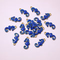 Tiny Enamel Seahorse Metal Charms in Ten Color Options view 9