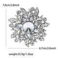 Layered Round Crystal Flower Brooch in Ten Colorways view 6