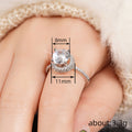 Silver Tone Open Halo Round Center CZ Pavé Band Finger Ring view 4