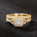 Square Halo Three-Ring Set In Gold, Silver, And Black Finishes view 6