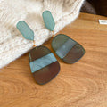 Geometric Resin Look Dangle Stud Earrings in Three Colors view 8