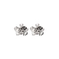 Silver Tone Clear Irregular Flower Statement Stud Earrings view 5