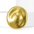 Domed Abstract Oval Brooch in Polished Metal for Jackets and Scarves view 2