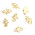 Rhinestone Hamsa Hand Two Loop Connector Charms in 12 Styles view 10