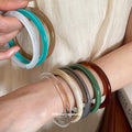 Slim Round Resin Closed Bangle Bracelet In Eight Colors view 2