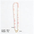 Multicolor Eight Point Five Millimeter Round Bead Carabiner Necklaces view 7