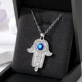 Gold and Silver Tone Hamsa Evil Eye Pendant Necklaces view 7