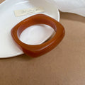 Irregular Resin Wide Bangle Bracelet Cream Amber Coffee view 8