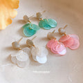 Translucent Petal Cluster Drop Earrings in Three Colors view 2
