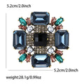 Crystal Square Pearl Cluster Brooch Gold Frame Five Colors view 4