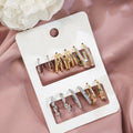 Gold Silver Mixed Geometric Huggie Hoop Earring Sets view 3