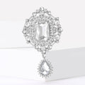 Crystal Pendant Brooch Decorative Metal Pin For Jackets And Lapels view 2