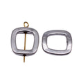 Antique Silver Open Rounded Square Metal Connector Bead view 4