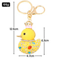 Crowned Duck Resin Keychain Multicolor Rhinestones Two Colors view 3