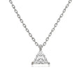 Gold Silver Triangle Clear Stone Pendant Cable Necklace view 5