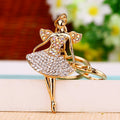 Jeweled Ballet Dancer Keychains with Braided and Plain Wrist Loops view 2