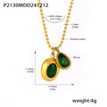 Gold Ball Chain Teardrop Zircon Pendant Necklace Color Combos view 6