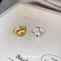 Pear Apple Open Rings Silver Gold Frosted Fruit Charms view 4
