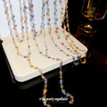 Multicolor Crystal Y Necklace in Polished Mixed Media Design view 4