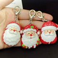 Red White Santa Resin Keychains Lobster Clasp Five Styles view 3