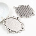 Beaded Edge Oval Metal Pendant Trays in Three Antique Finishes view 4