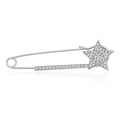 Crystal Star Safety Pin Brooch In 2 Color Variants view 2