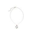 Wire Wrapped Pink Stone Pendant Necklace Silver Chain Drop view 5