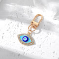 Gold and Silver Tone Crystal Hamsa Evil Eye Clip Keychains view 6