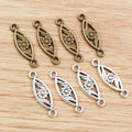 Slim Openwork Flower Connector Charms in Two Antique Finishes view 4
