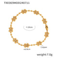 Gold Bead Cluster Necklace And Bracelet Copper Metal Set view 8