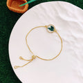Gold Geometric Green Leaf Resin Adjustable Bracelets 10 Styles view 5