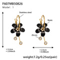 Resin Flower and Crystal Tassel Hoop Earrings in Twelve Colors view 11