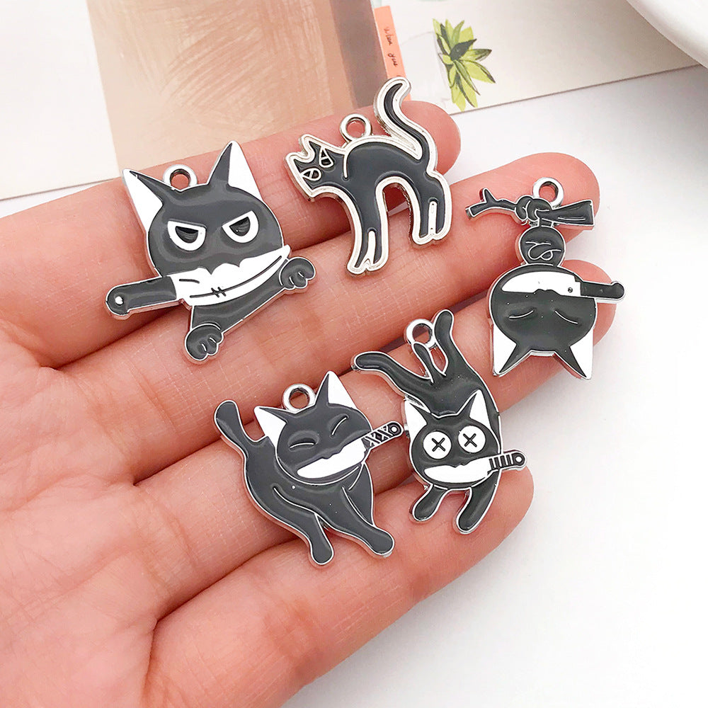 Zinc Alloy Cat Charm Pendants for DIY Bracelet Necklace Jewelry Making
