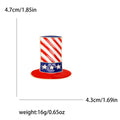 Patriotic Striped Top Hat Brooch with Red White and Blue Enamel view 5