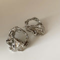 Irregular Open Outline Stud Earrings in Two Tones Fashion Jewelry Accessories view 6