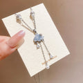 Cloud Pendant Necklace With Dangling Crystal Drops view 9