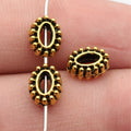 9x7x3.6mm 0.63g Antique Gold Zinc Alloy Openwork Oval Loose Metal Round Hollow Beads for DIY Jewelry Making