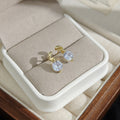 Clear Round Crystal Look Gold Claw Small Stud Earrings view 2