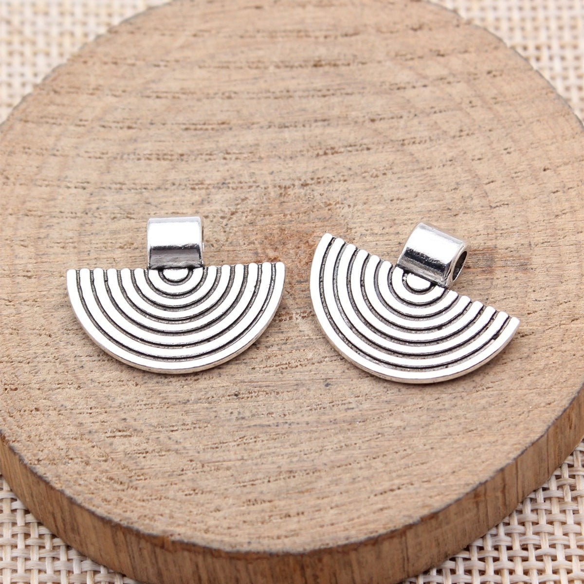 21x16mm 1.45g Multicolor Zinc Alloy Fan Loose Metal Beads for Necklace Bracelet Jewelry Making