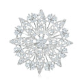 Layered Crystal Sunburst Brooch In Gold And Silver Tones view 5