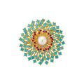 Pearl Crystal Flower Burst Brooch Pins Four Color Styles view 5